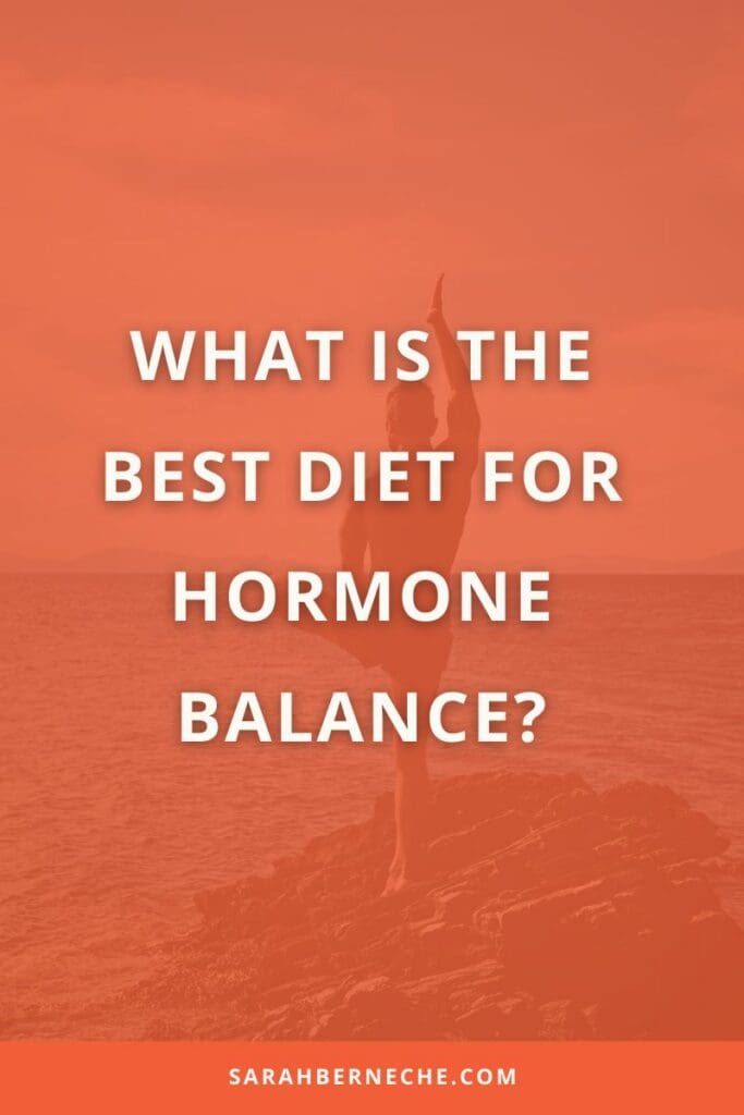 An orange post that says, what is the best diet for hormone health?